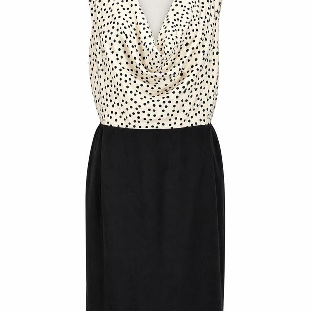 1920s Inspired Drop Waist Polka Dot Dress Vintage Style Workwear Chic Alyx Woman